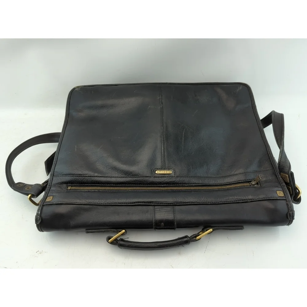 Hidesign Leather Briefcase Black 15x12 5